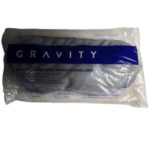 Gravity Weighted Adjustable Sleep Eye Mask Gray Premium Fleece Brand New #2489